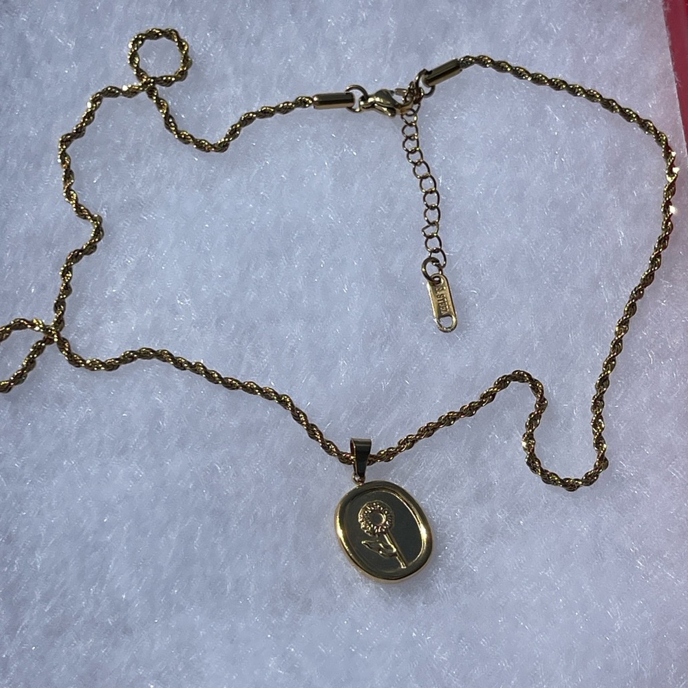 Aurora Gold Pendant Necklace 14k Gold plated 19” - Picture 3 of 10